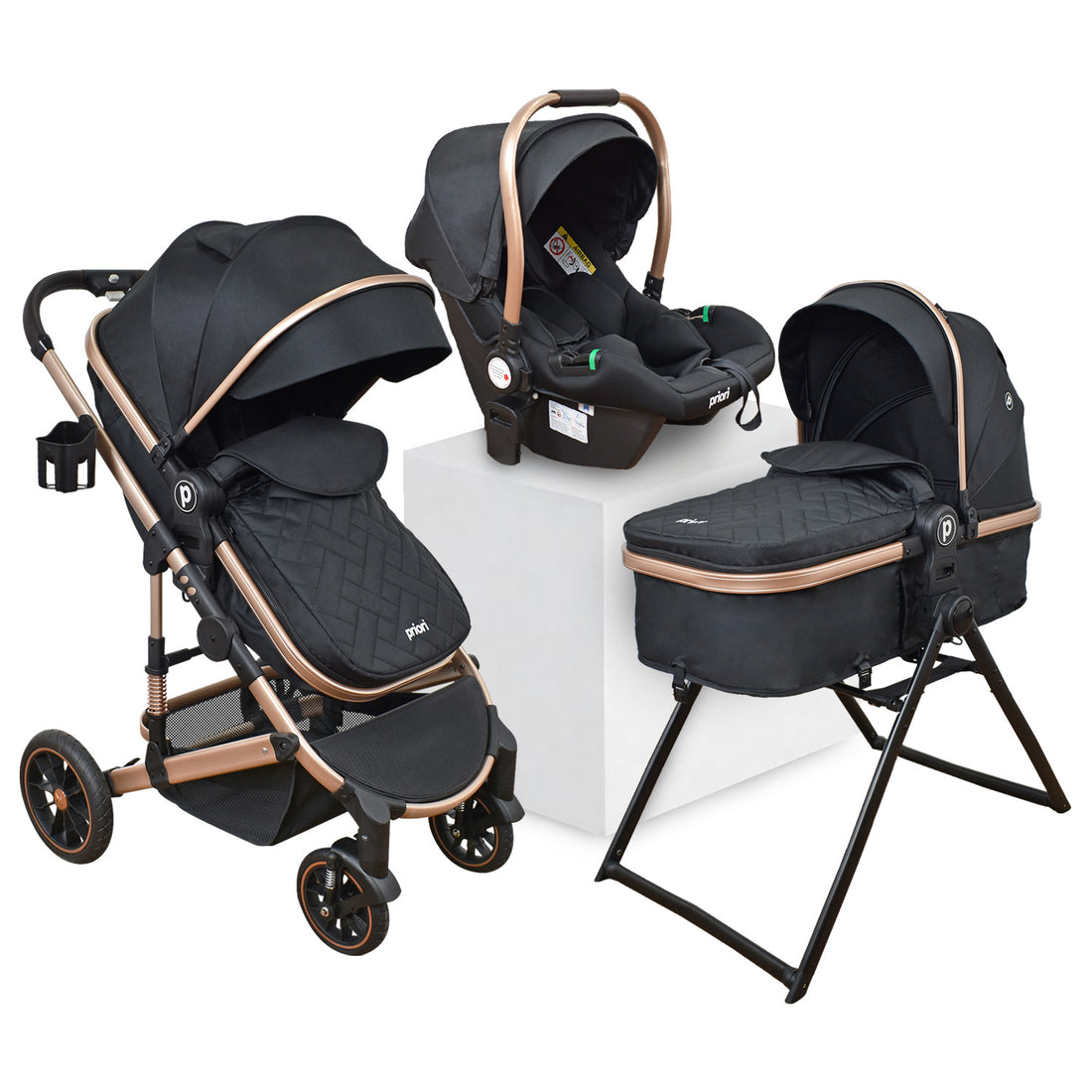 Coche Bebe 4 en 1 Travel System Cris Priori Negro