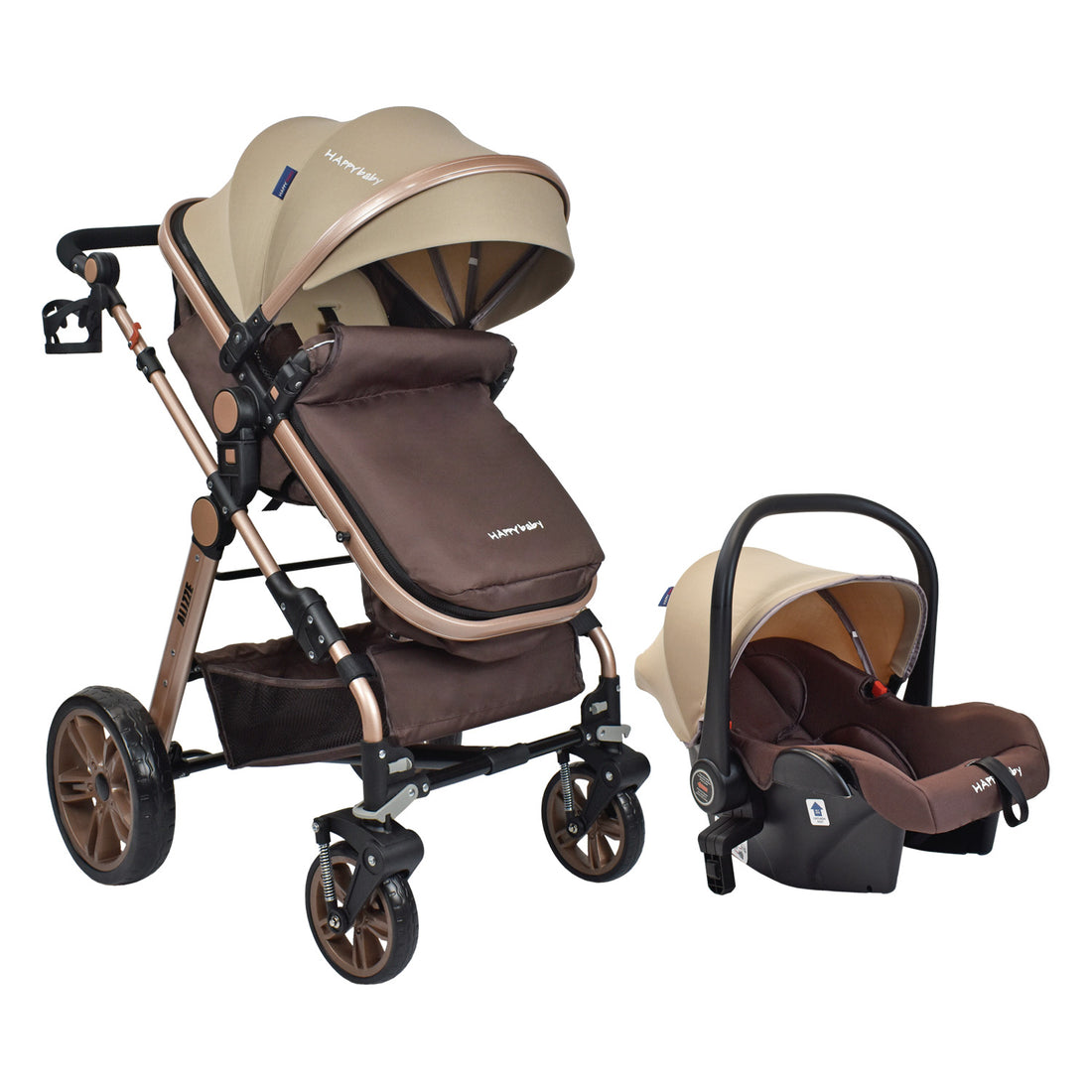 Coche Bebe Moisés Alizze Happy Baby Beige