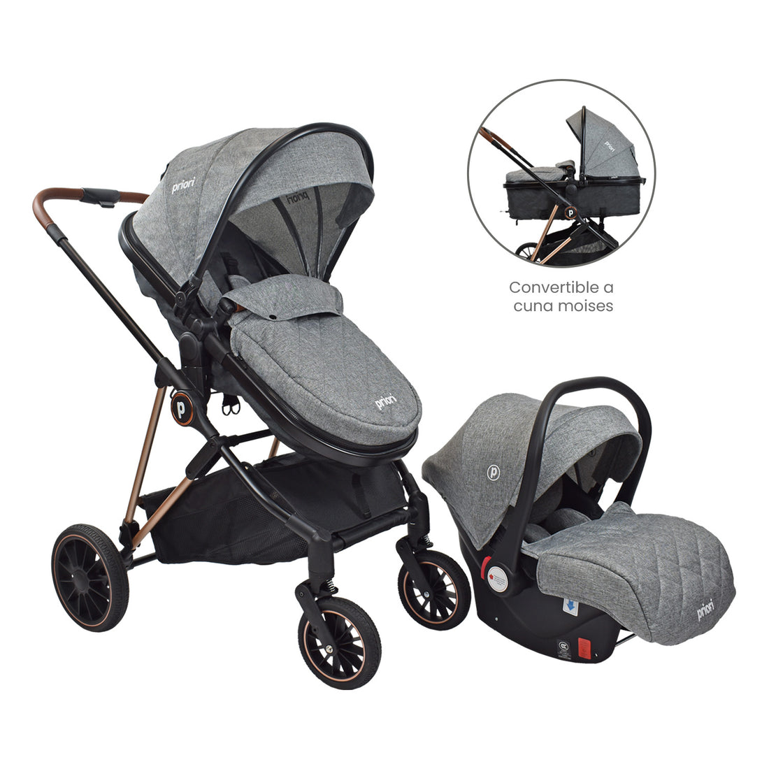 Coche Bebé Moisés Priori Ana Ts Gris
