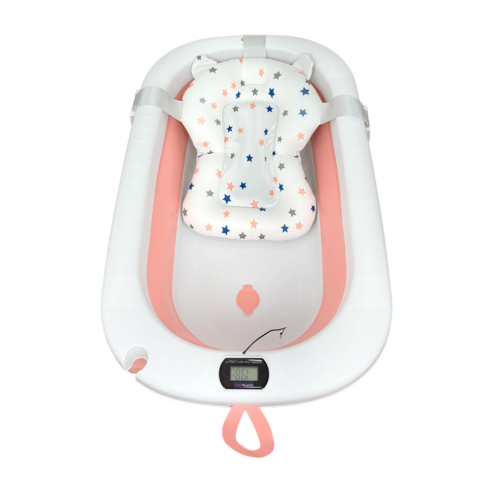 Bañera Bebé Happy Baby Cojín y Termómetro Samy Rosado