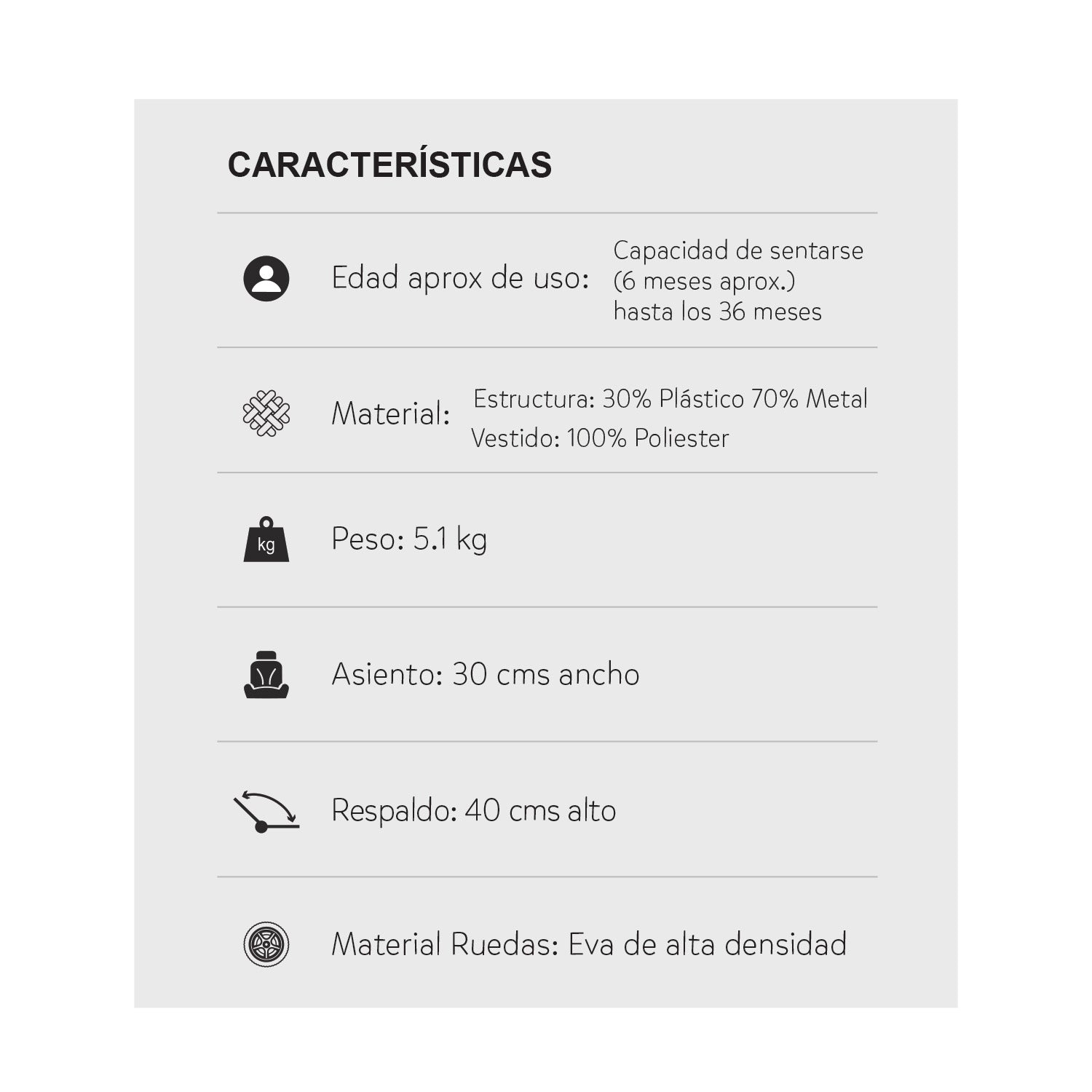 Coche paseador Bebe Ppa Gris Priori