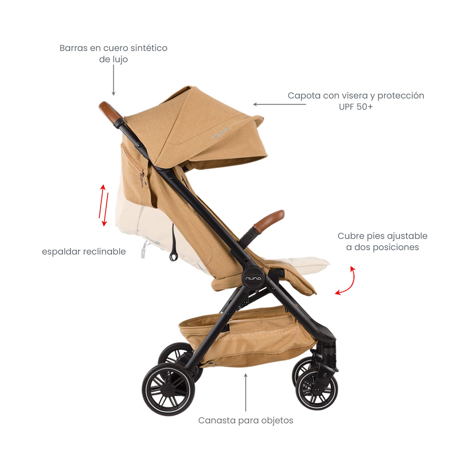 Coche Bebe Nuna Ultracompacto para Avión TRLV Camel