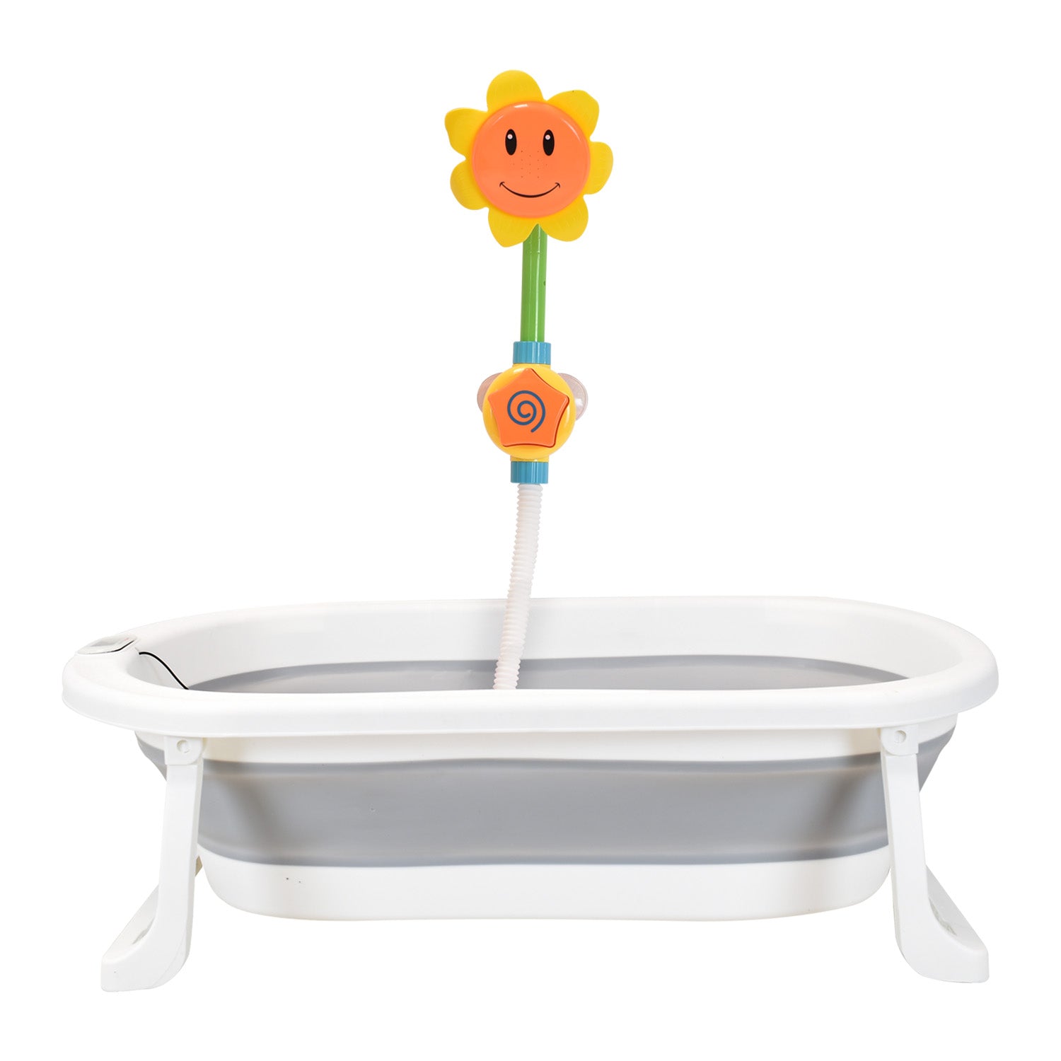 Bañera Bebé Happy Baby Con Cojín Y Termómetro Hawai Plus Gris