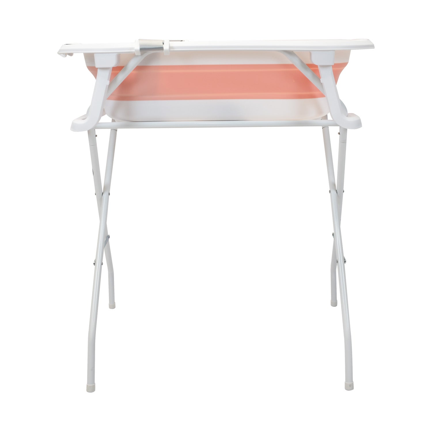 Bañera Plegable Con Soporte Y Cojín Stand Happy Baby Rosa