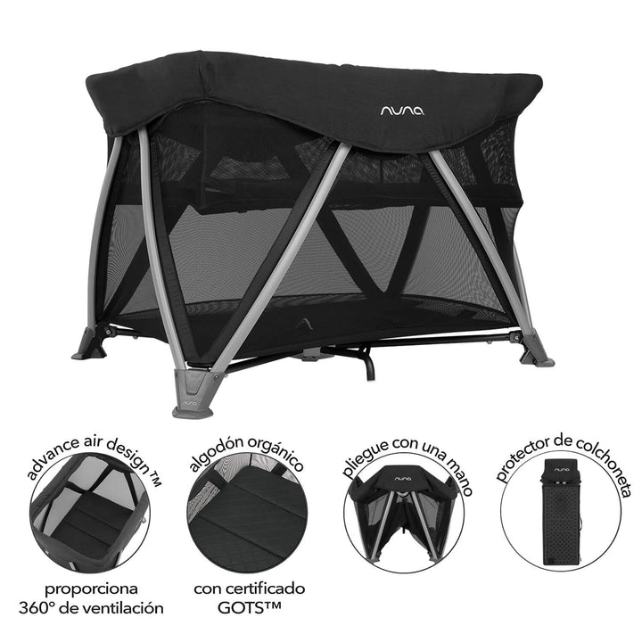 Corral Cuna bebé Nuna Sena Aire  Caviar
