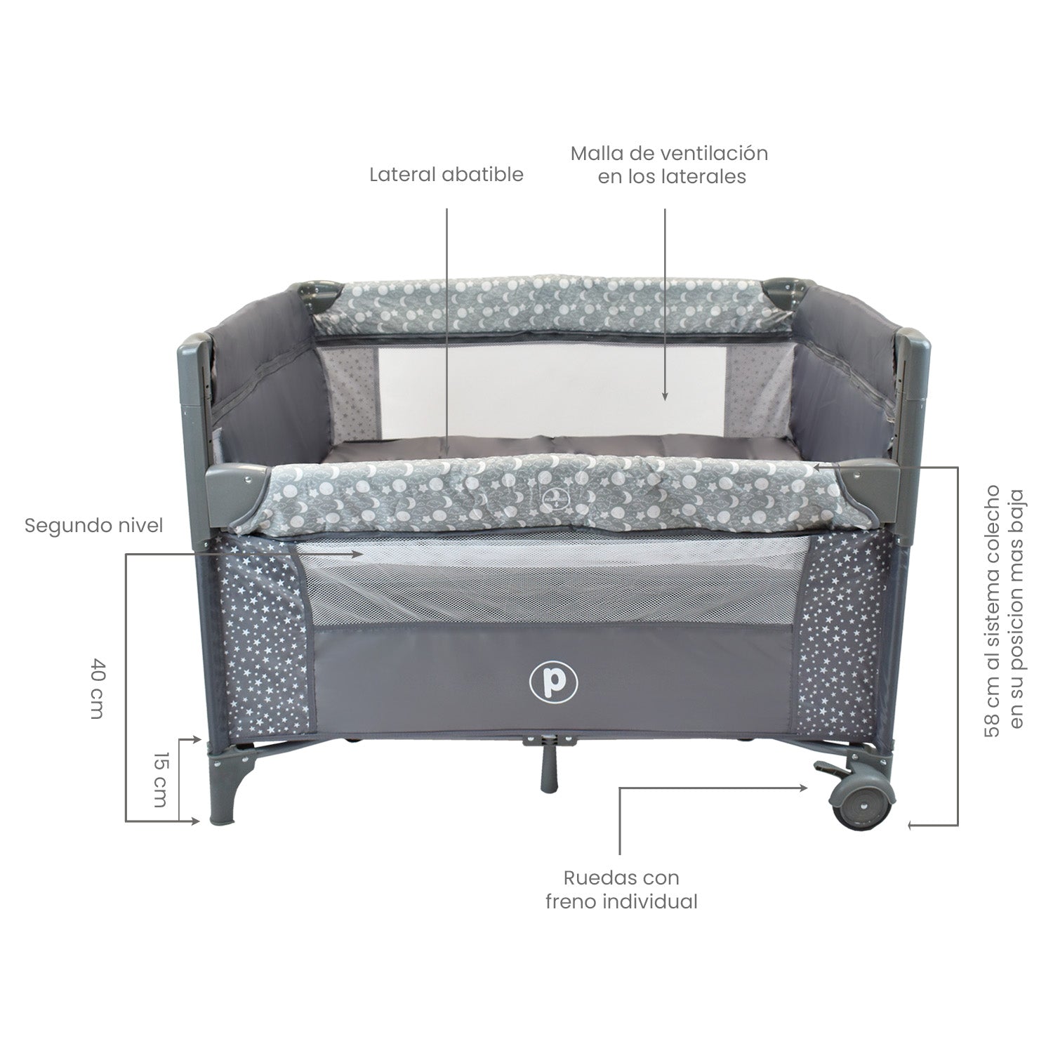 Combo Coche Nova Gris+Cuna Ariel Octopus Priori Gris