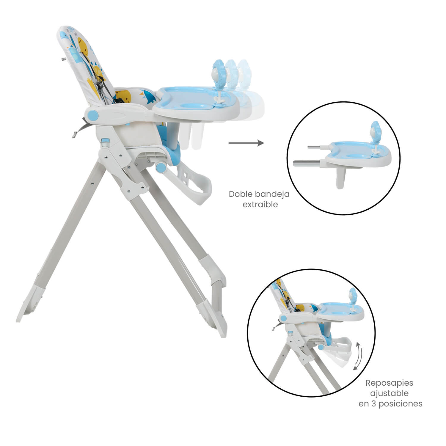 Silla Comedor Premium Baby Monaco Azul0