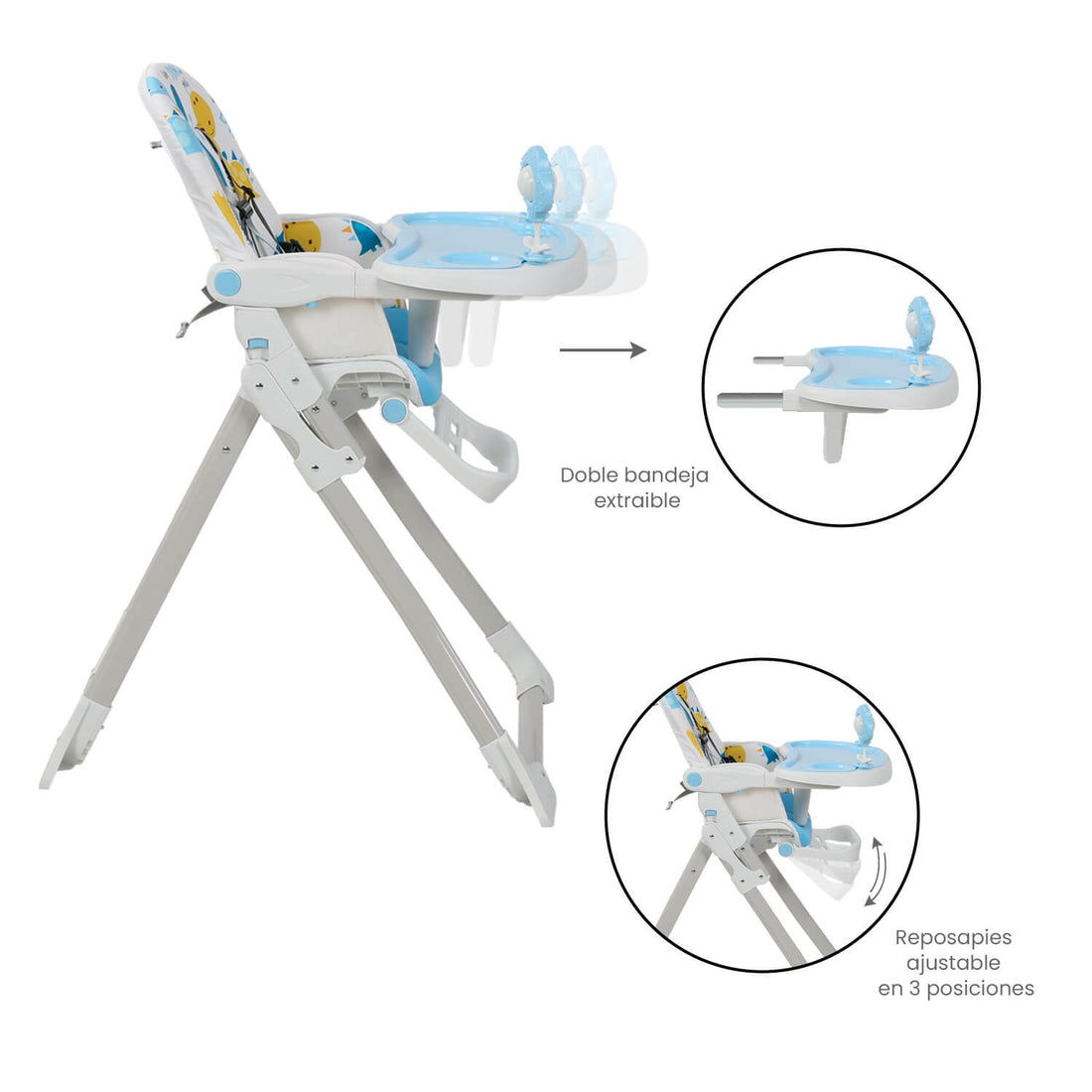 Silla Comedor Premium Baby Monaco Azul0
