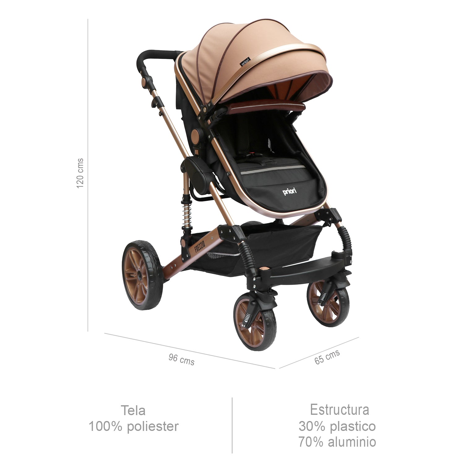 Coche bebe FREZZIO Priori Moises Beige