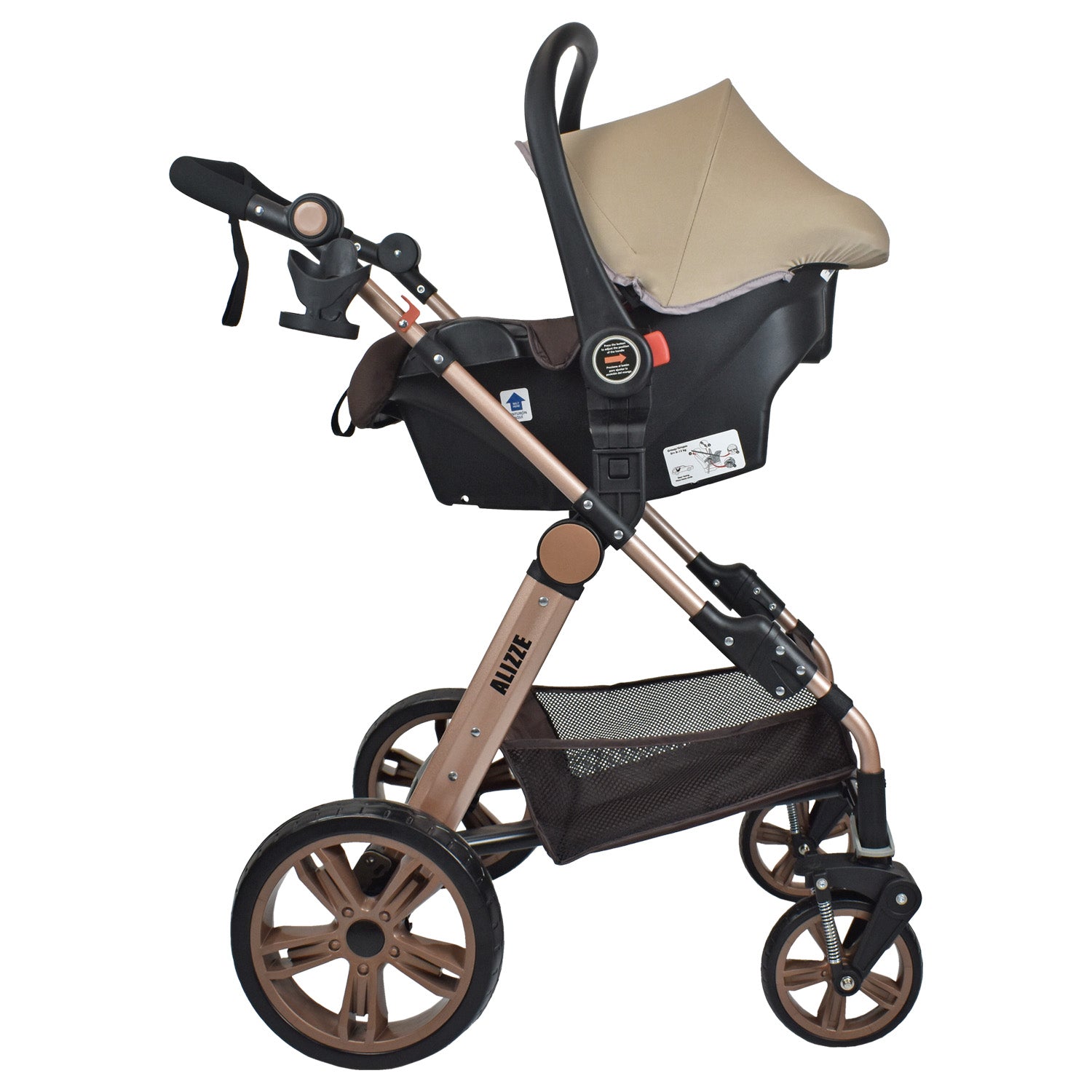 Coche Bebe Moisés Alizze Happy Baby Beige