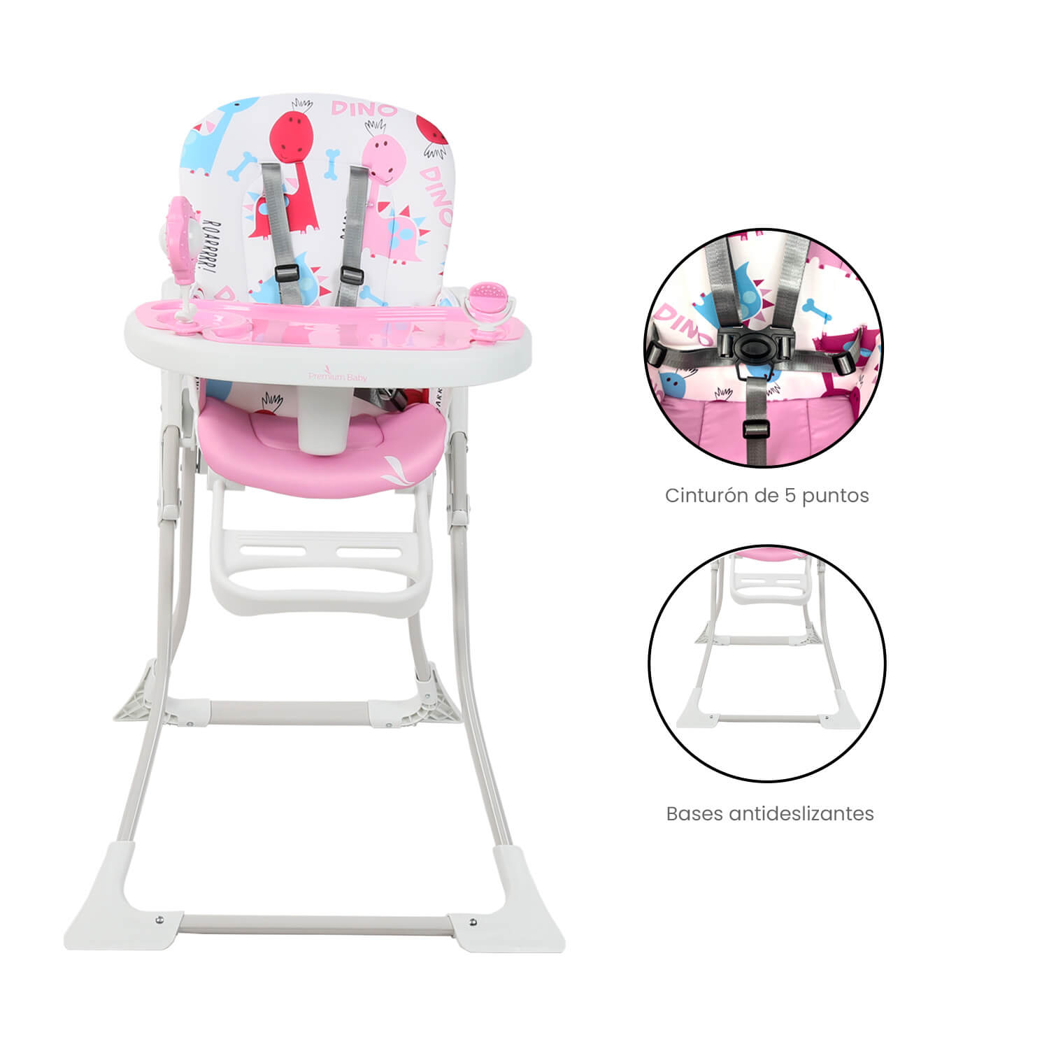 Silla Comedor Premium Baby Monaco Rosa