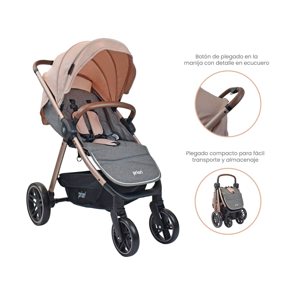 Coche Bebé Priori Maverick Rosa