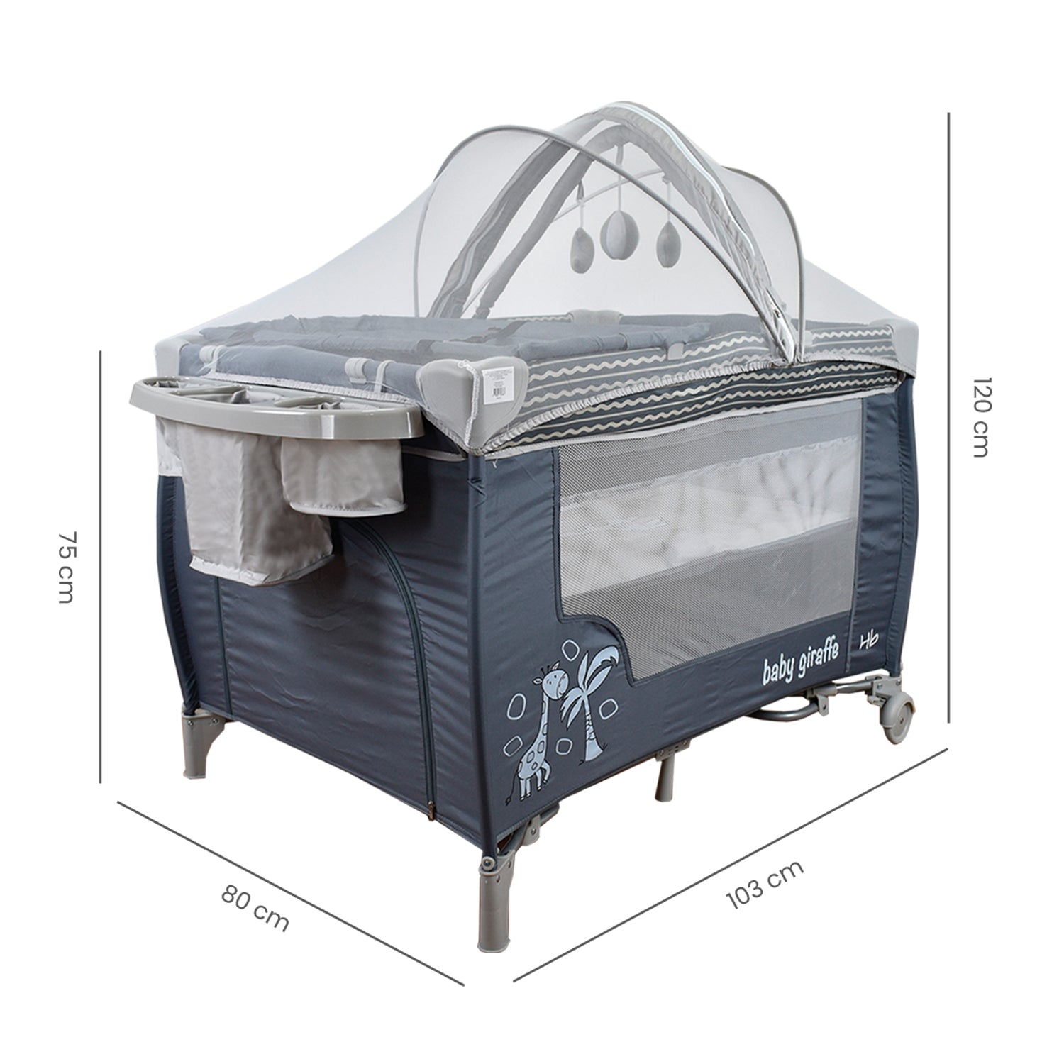 Combo Coche Welly Gris +Cuna Mecedora Miami Gris