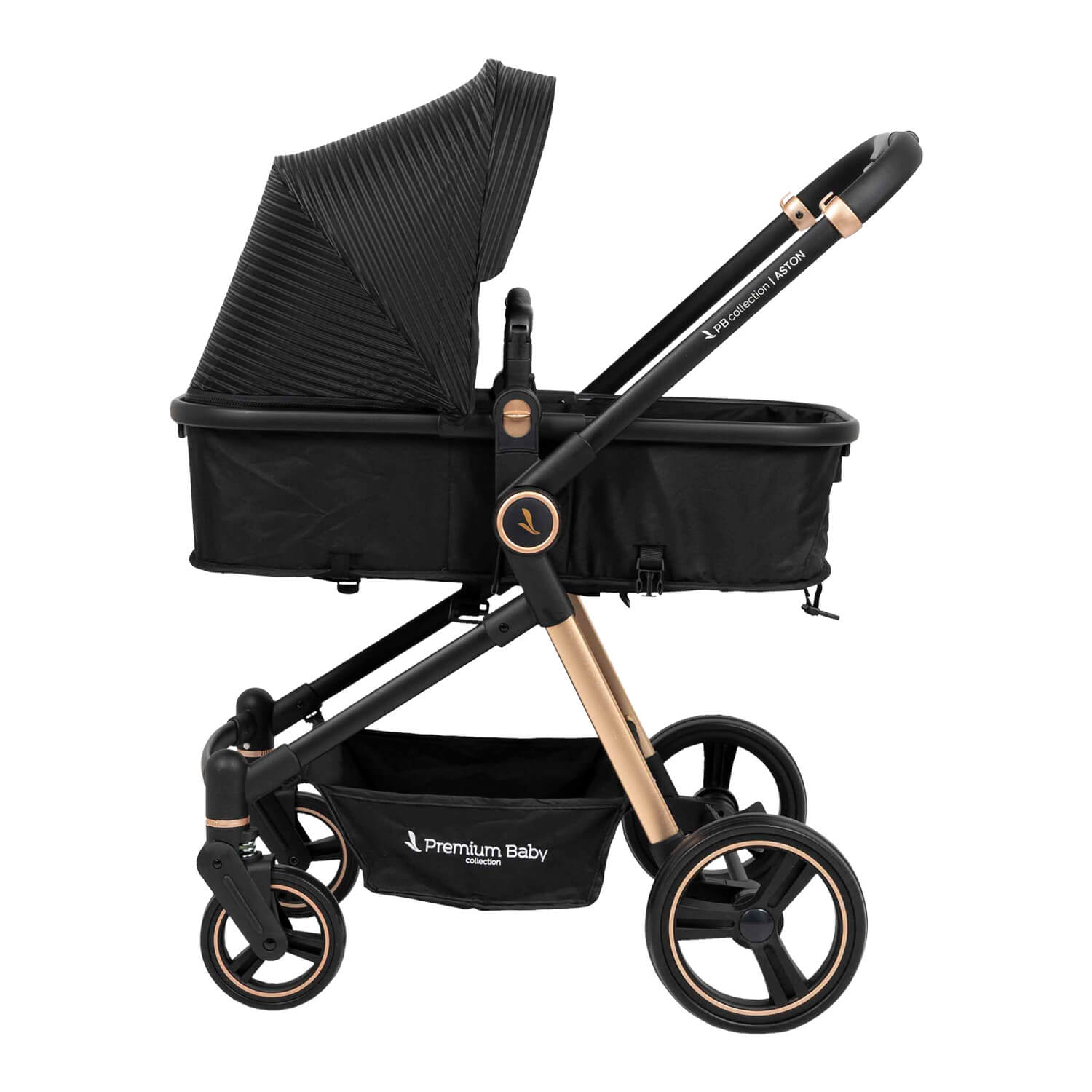 Coche Bebé Moises Aston Lineas Premium Baby Collection Negro