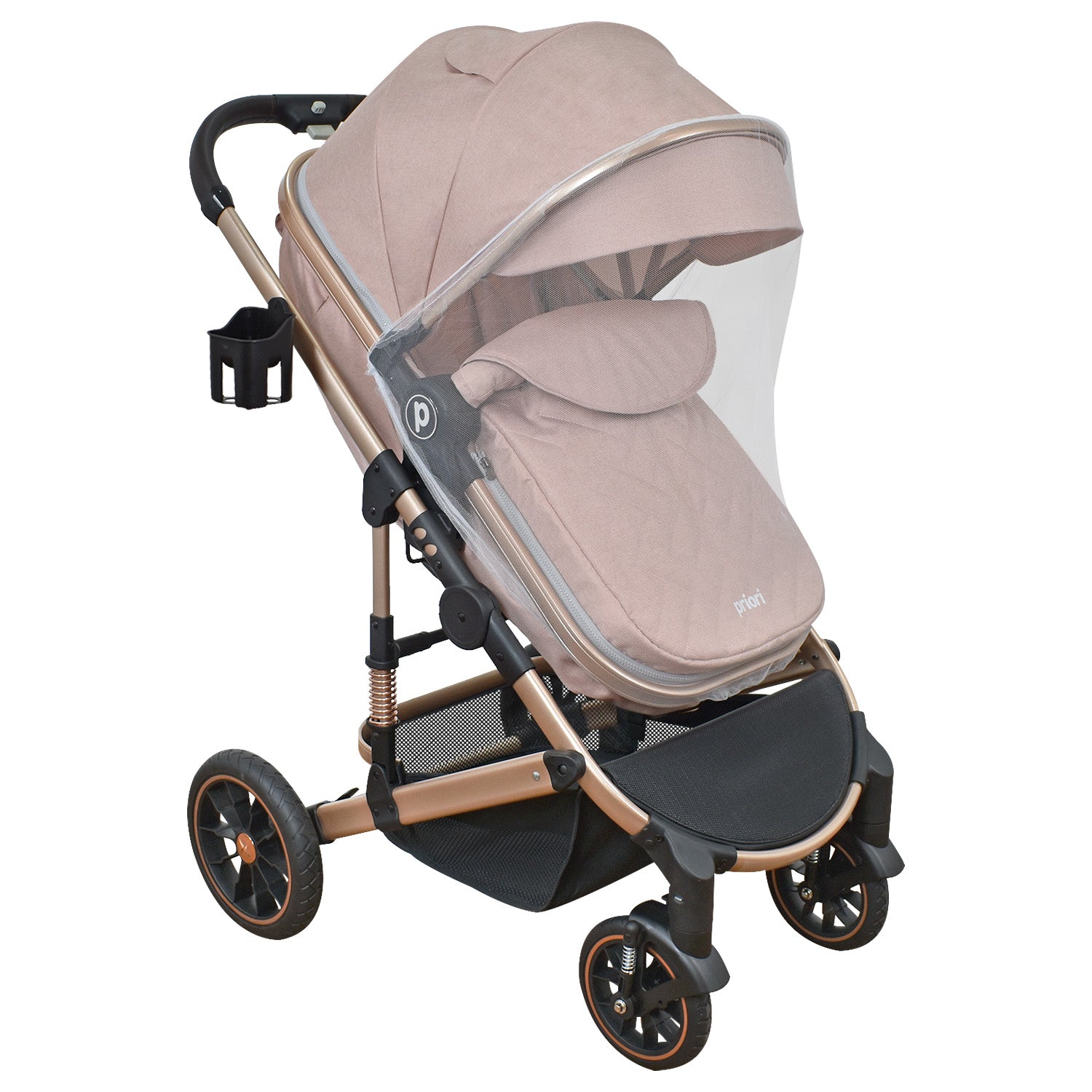 Coche Bebe 3 en 1 Cris Priori Rosa
