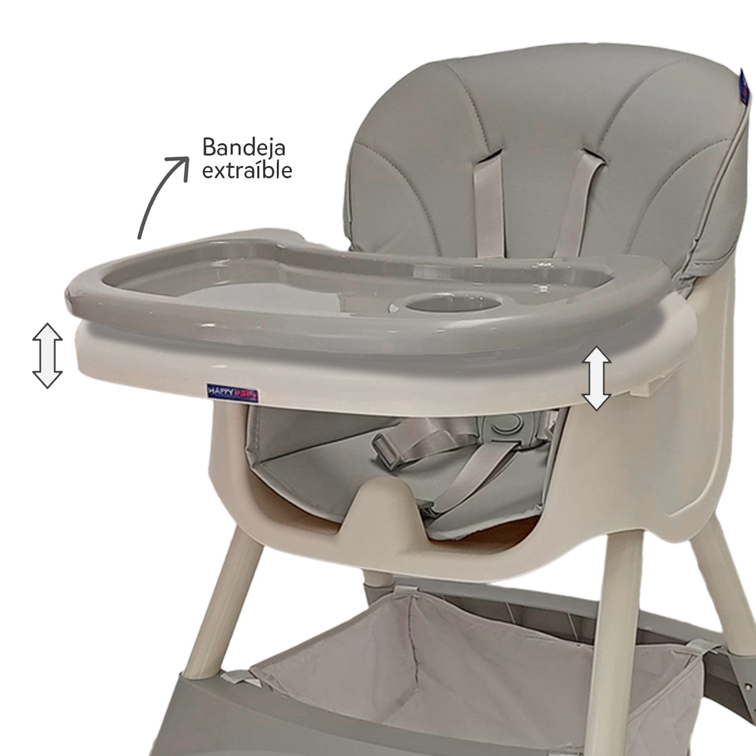 Silla comedor bebe 3en1 Happy Baby York Gris
