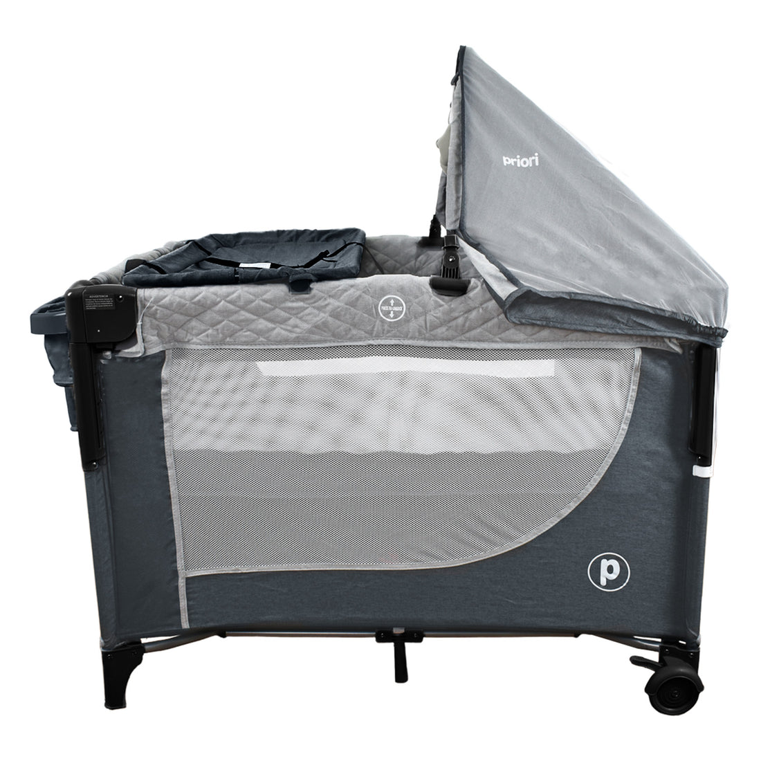 Cuna Colecho Bebe Pro-Max Priori Gris Oscuro