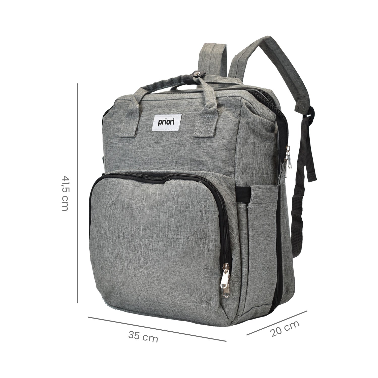 Pañalera Bebe Morral 3 en 1 PS 1001 Priori Gris