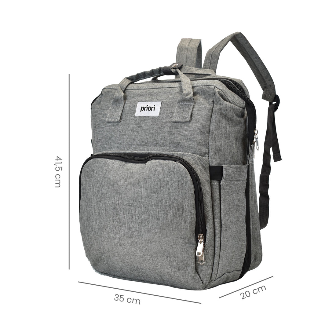 Pañalera Bebe Morral 3 en 1 PS 1001 Priori Gris