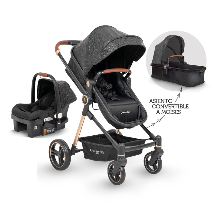 Coche Bebe Moises Aston Premium Baby Collection Negro