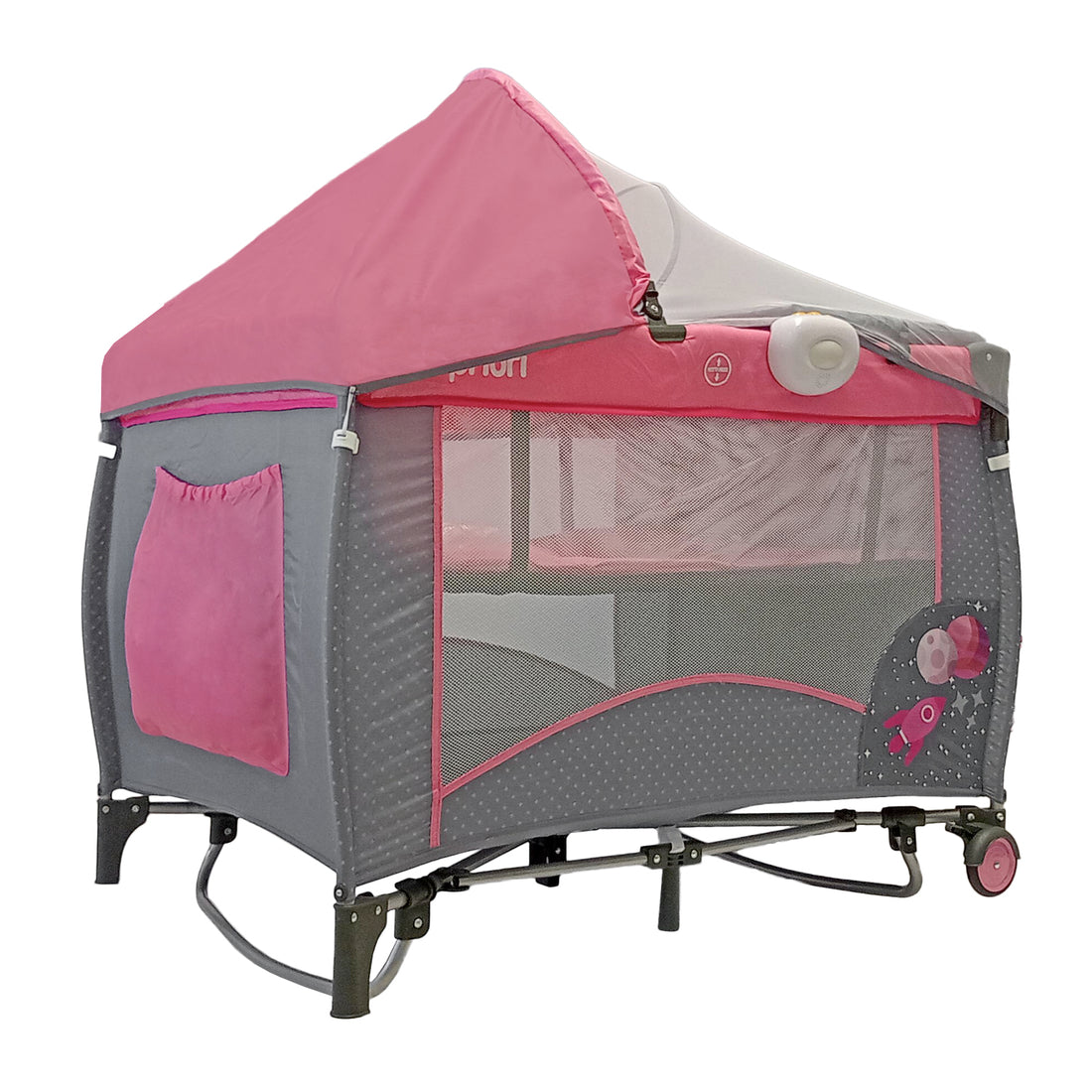 Corral Cuna Bebe Mecedora Priori Pcu8500 Rosa