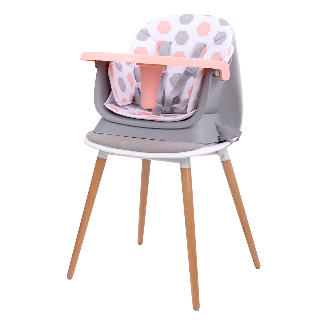 Silla comedor bebe 6en1 Priori Sidney Rosa