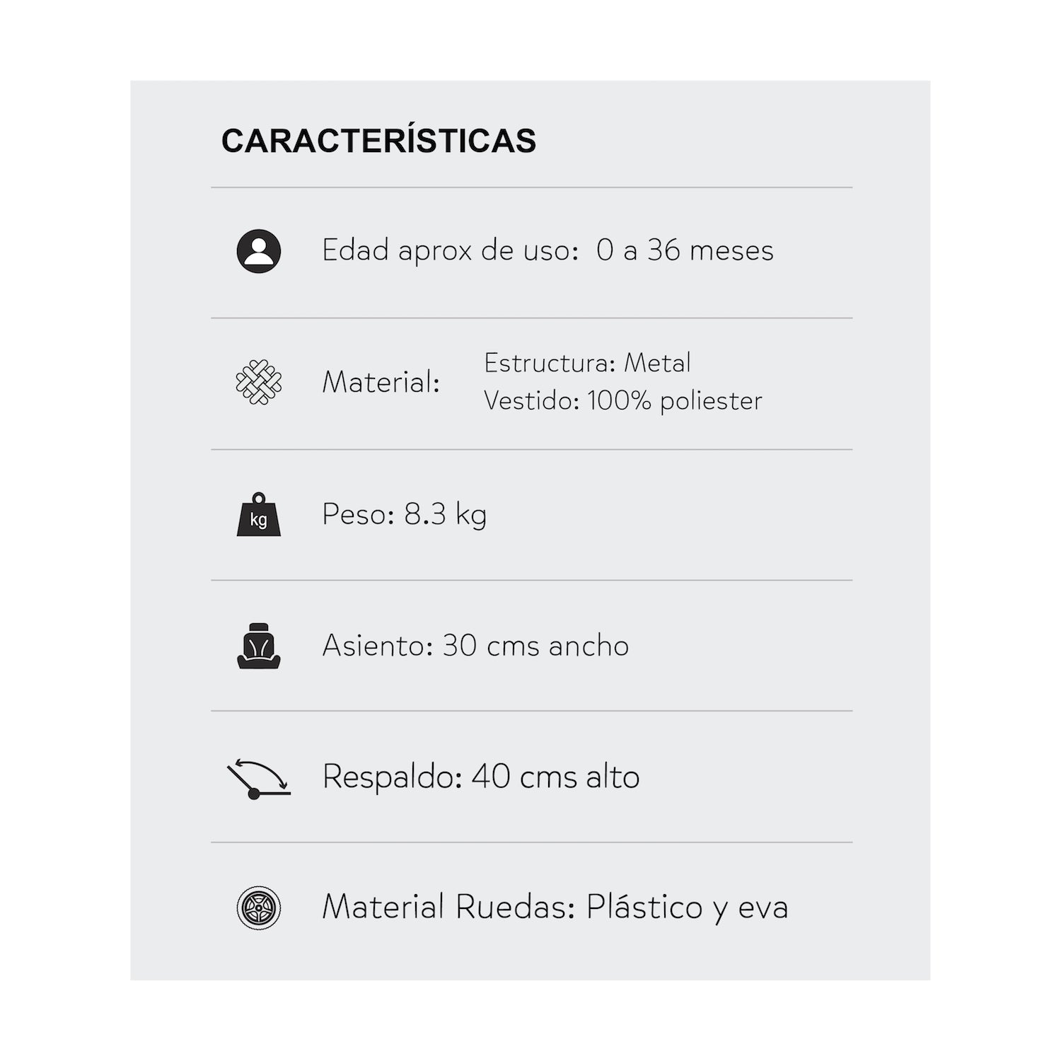 Combo Coche Park Gris + Cuna Colecho Bebé Golf Priori Gris +Peluche Elefante Gris