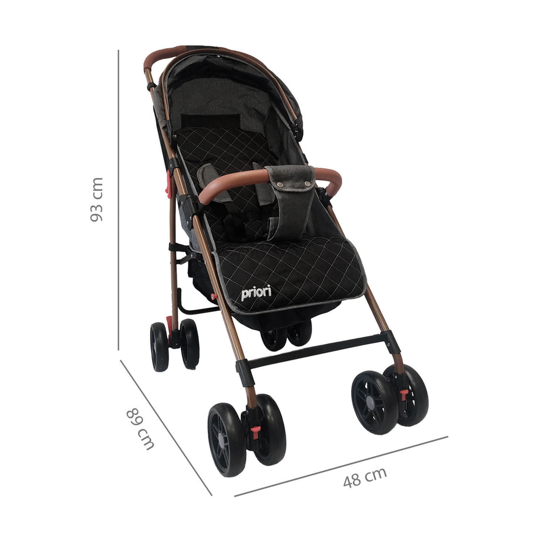 Combo Coche Park Gris + Cuna Colecho Bebé Golf Priori Gris +Peluche Elefante Gris