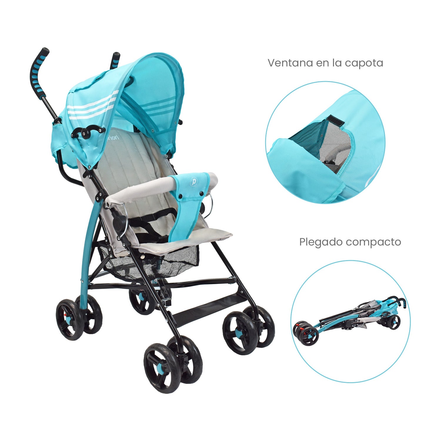 Coche Paseador Bebe Ppa Turquesa Priori