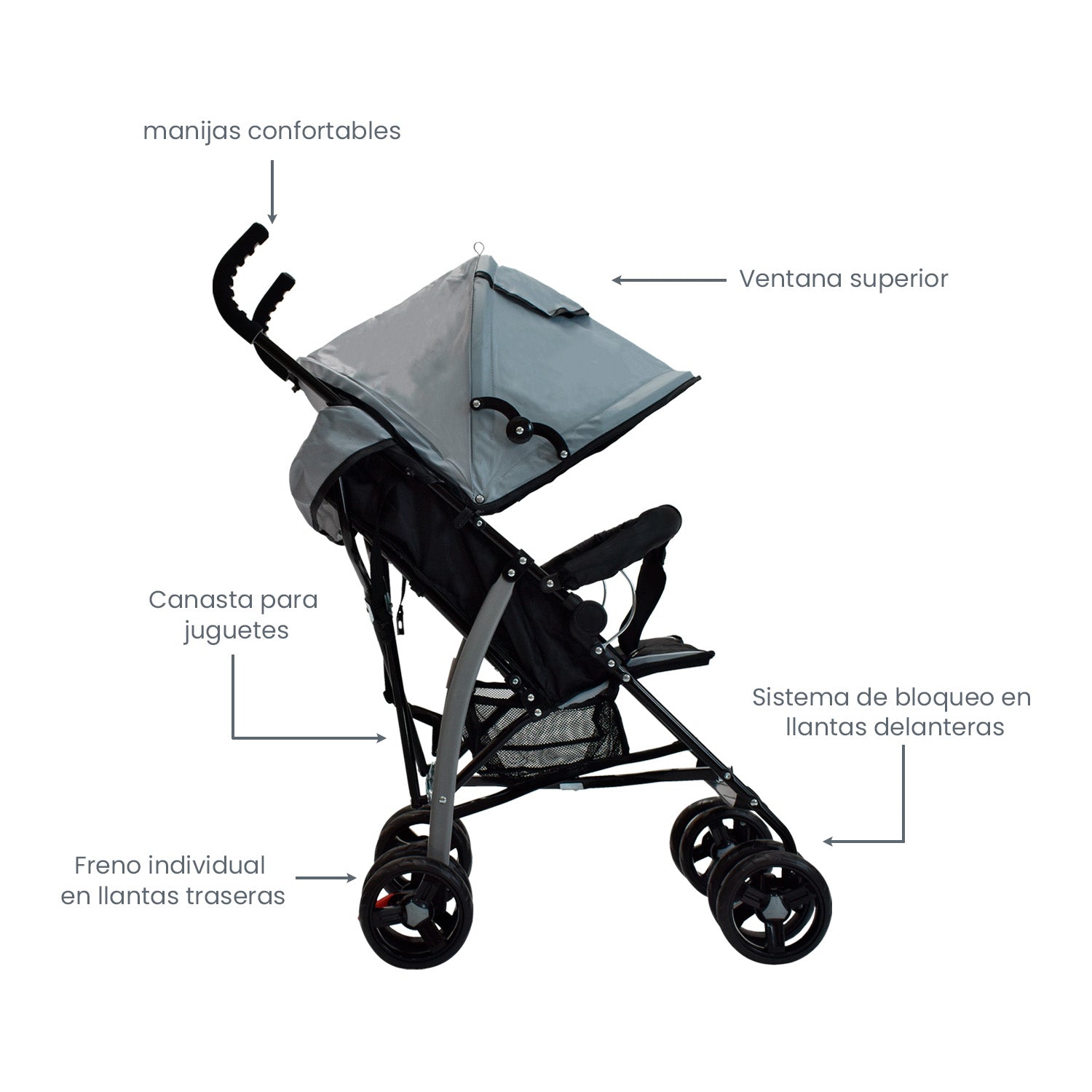 Coche Bebe Paseador Priori PPA12 Gris