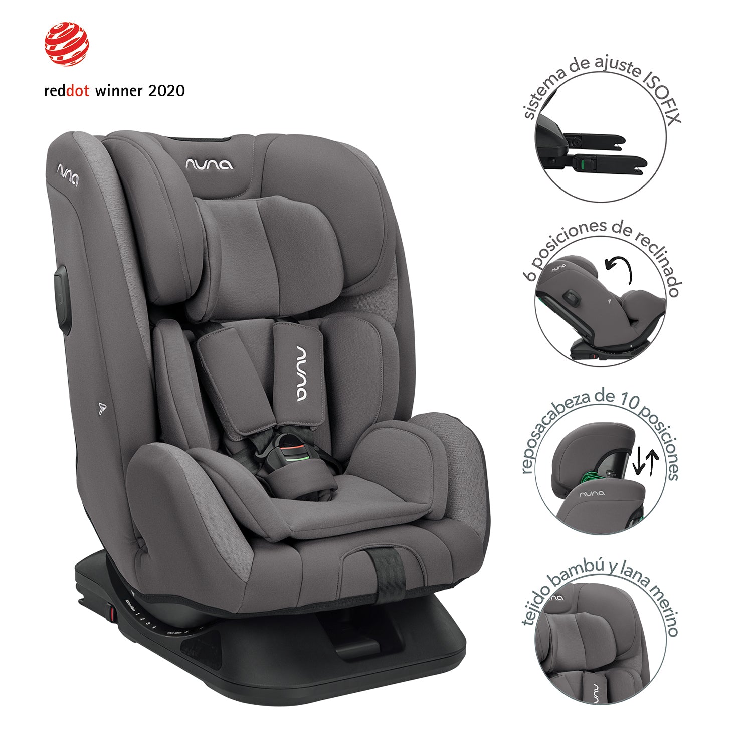 Silla de carro Bebe Nuna Isofix Tres  Lx  Granite