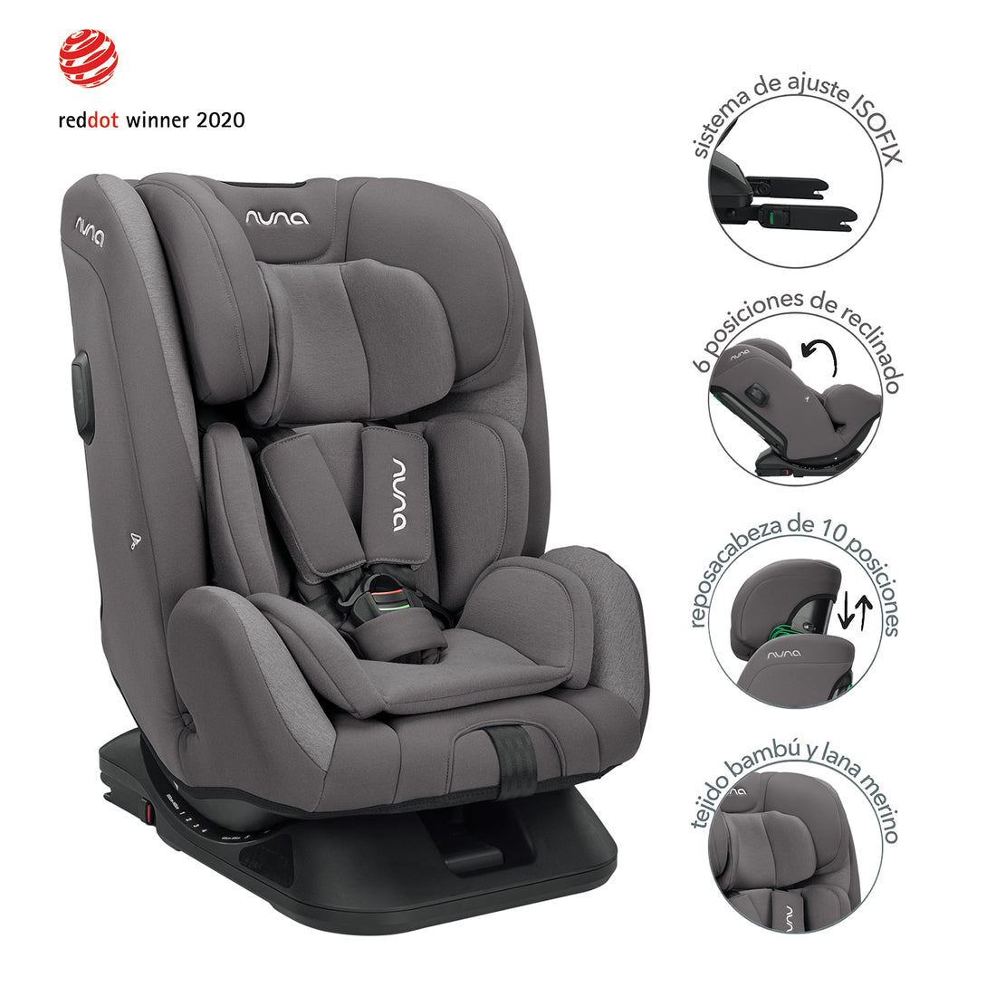 Silla de carro Bebe Nuna Isofix Tres  Lx  Granite