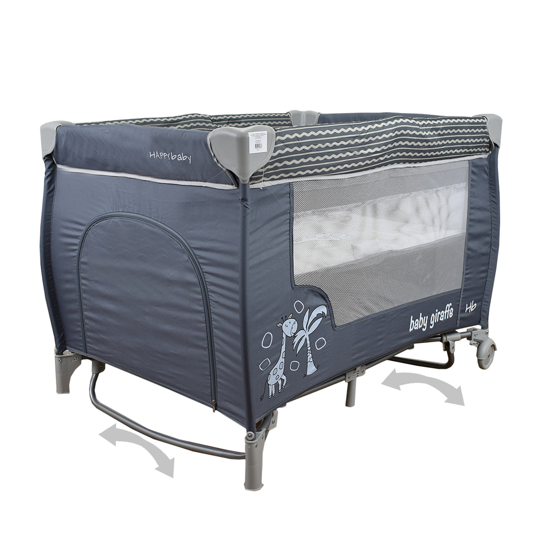 Combo Coche Welly Gris +Cuna Mecedora Miami Gris