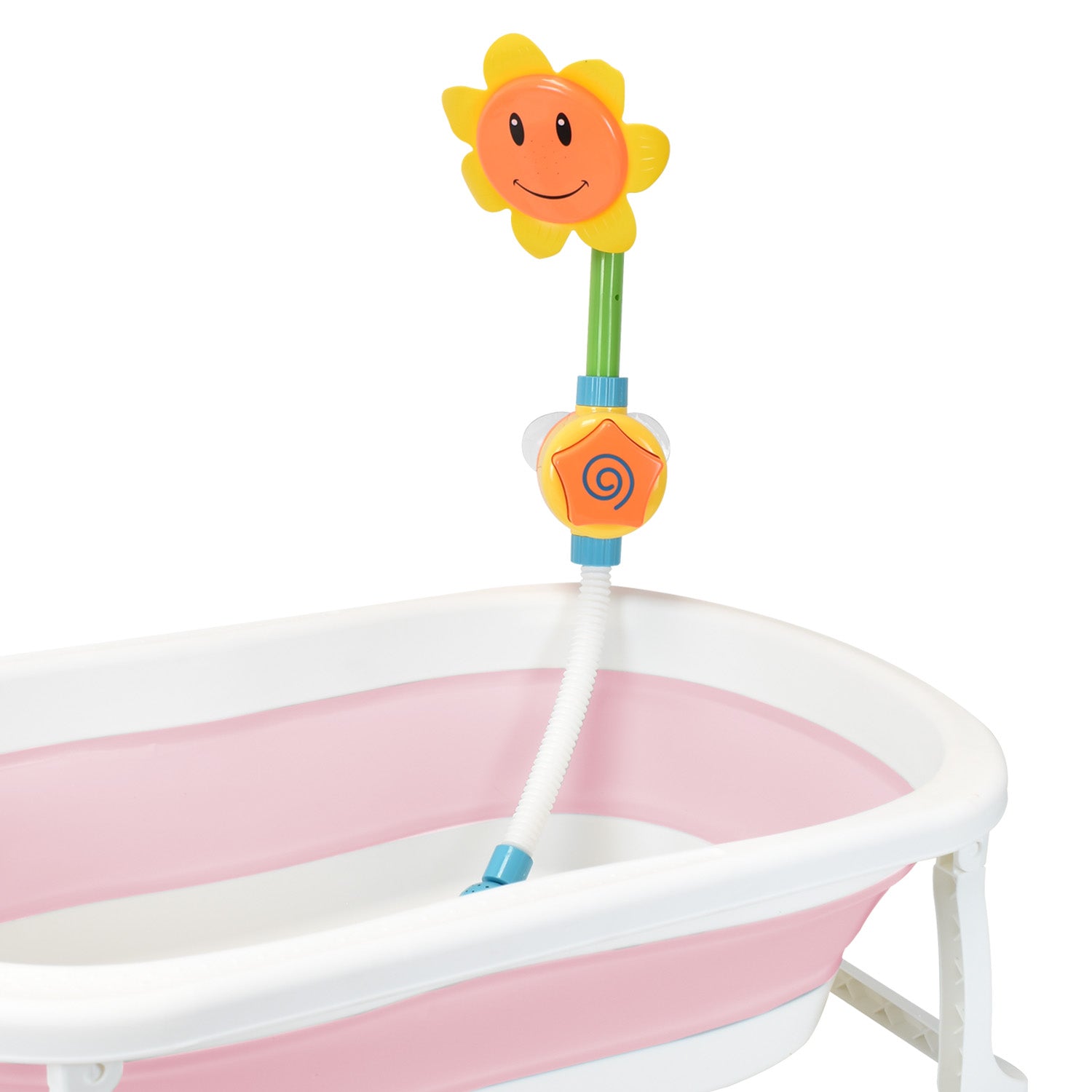 Bañera Bebé Happy Baby Con Cojín Y Termómetro Hawai Plus Rosa