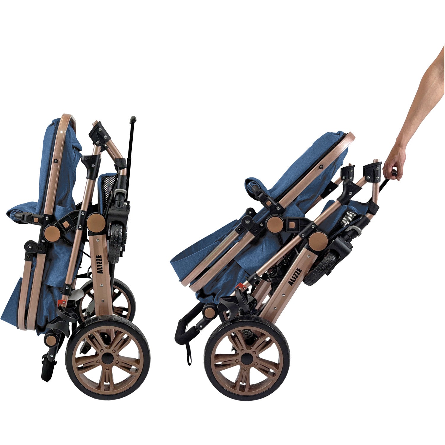 Coche Bebe Moisés Alizze Happy Baby Azul