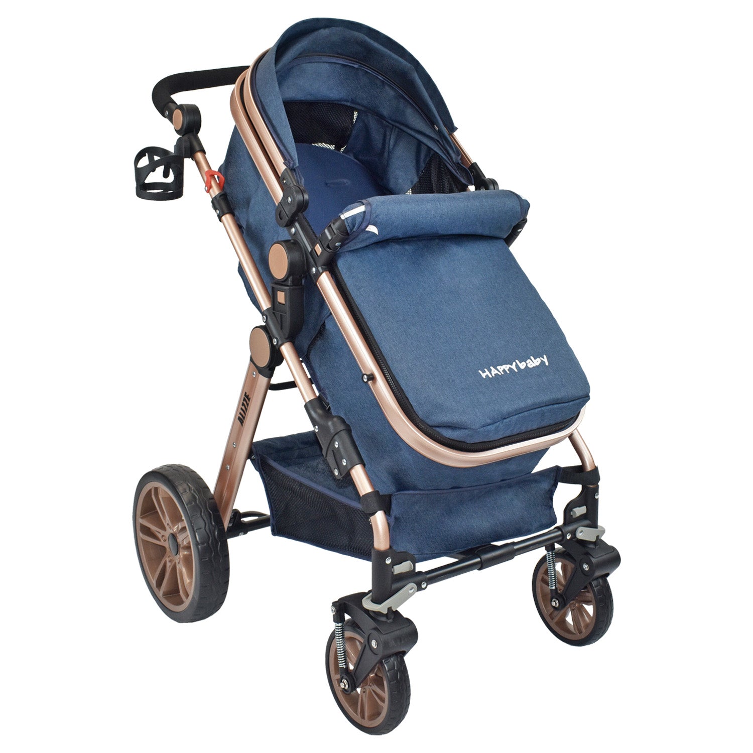 Coche Bebe Moises Alizze Happy Baby Azul
