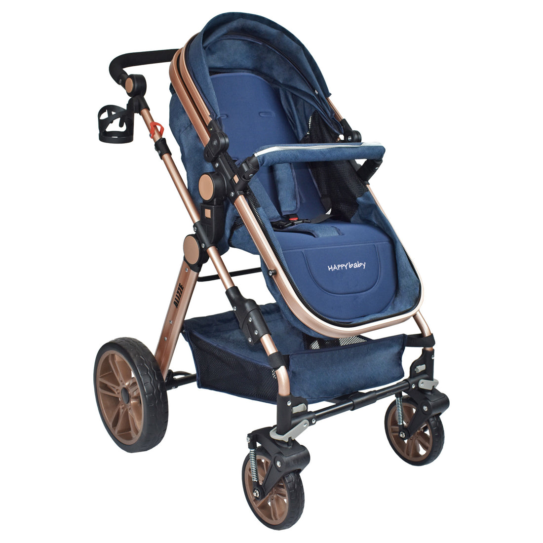 Coche Bebe Moisés Alizze Happy Baby Azul
