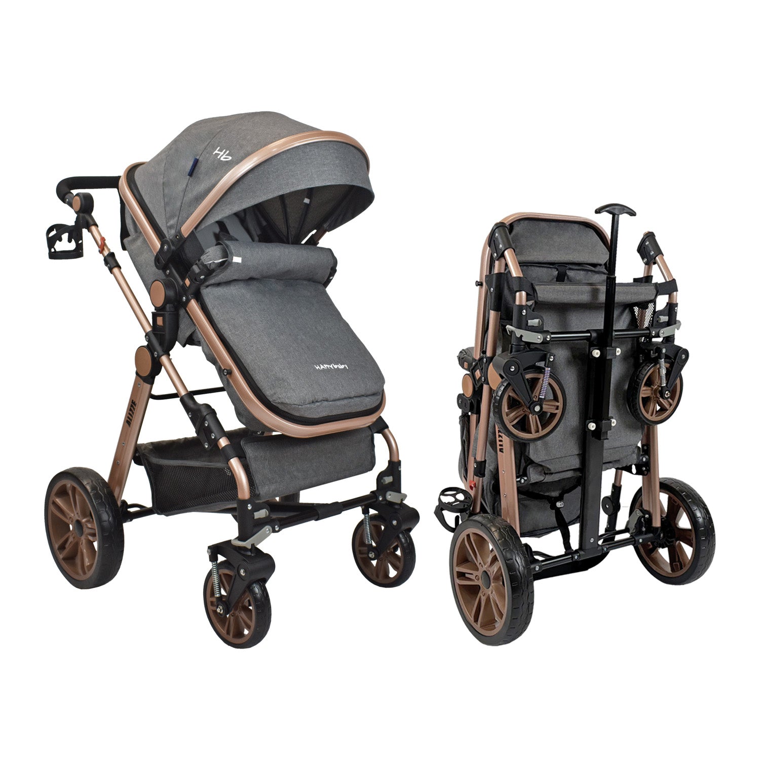 Coche Bebe Travel System  Alizze Happy Baby Gris