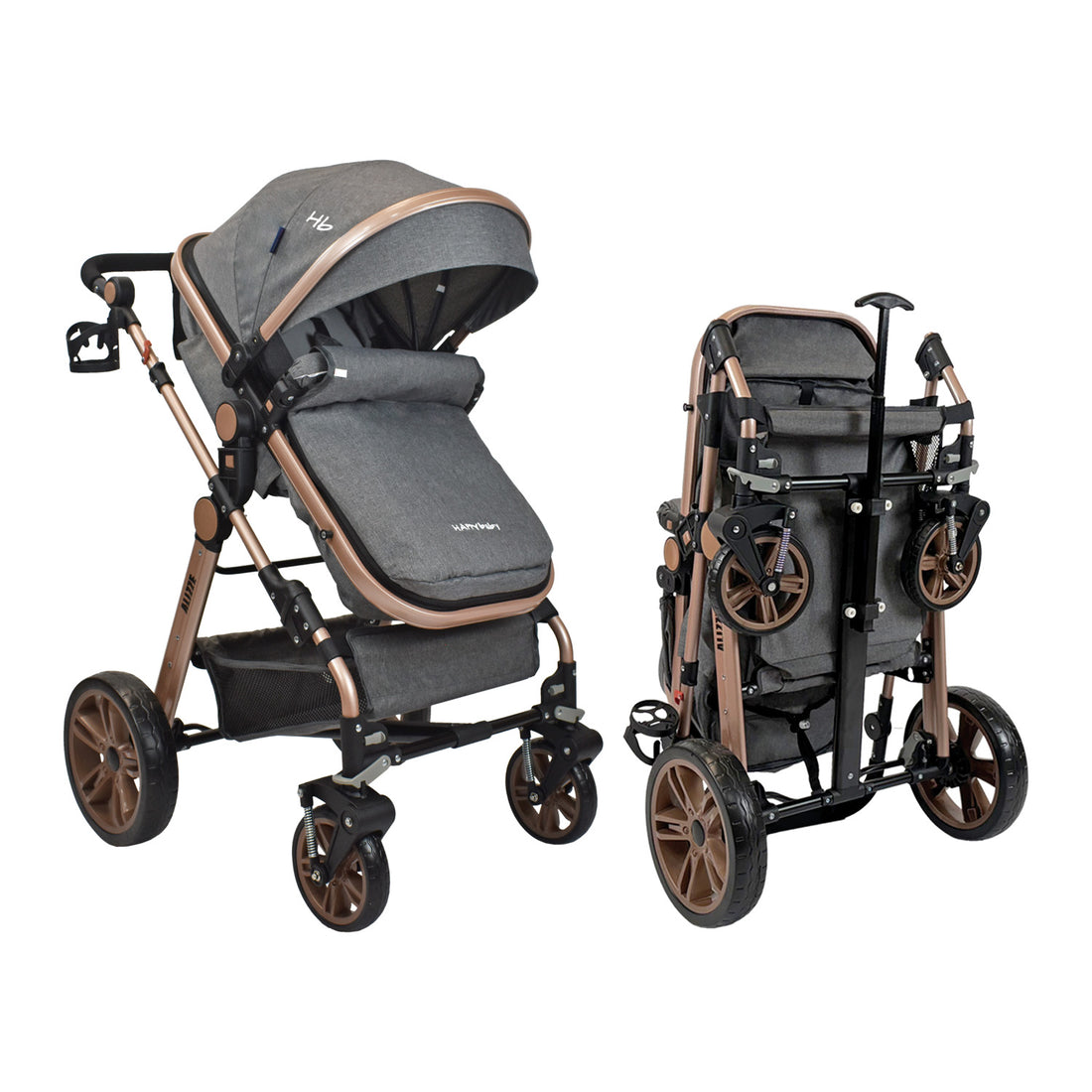 Coche Bebe Travel System  Alizze Happy Baby Gris