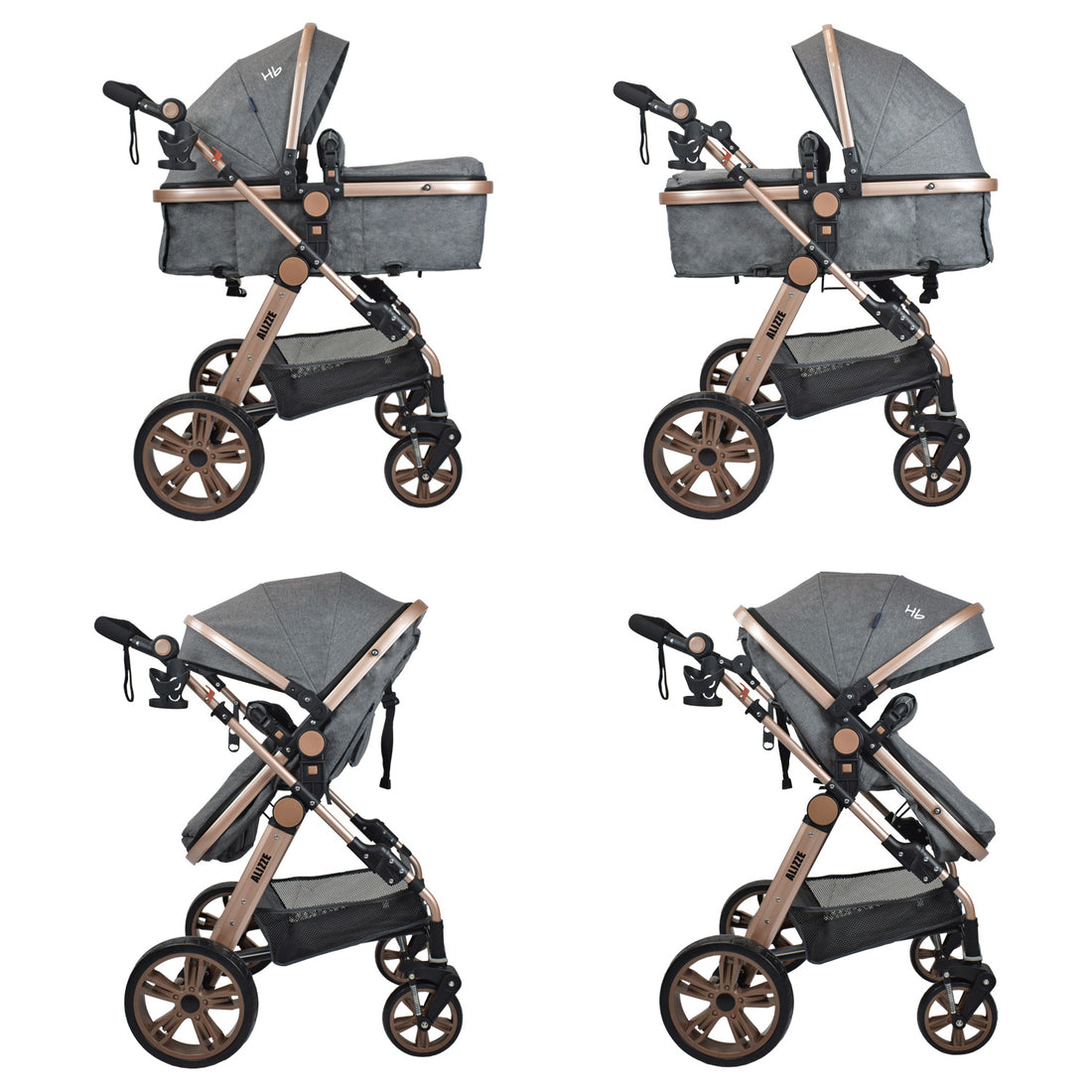 Coche Bebe Travel System  Alizze Happy Baby Gris
