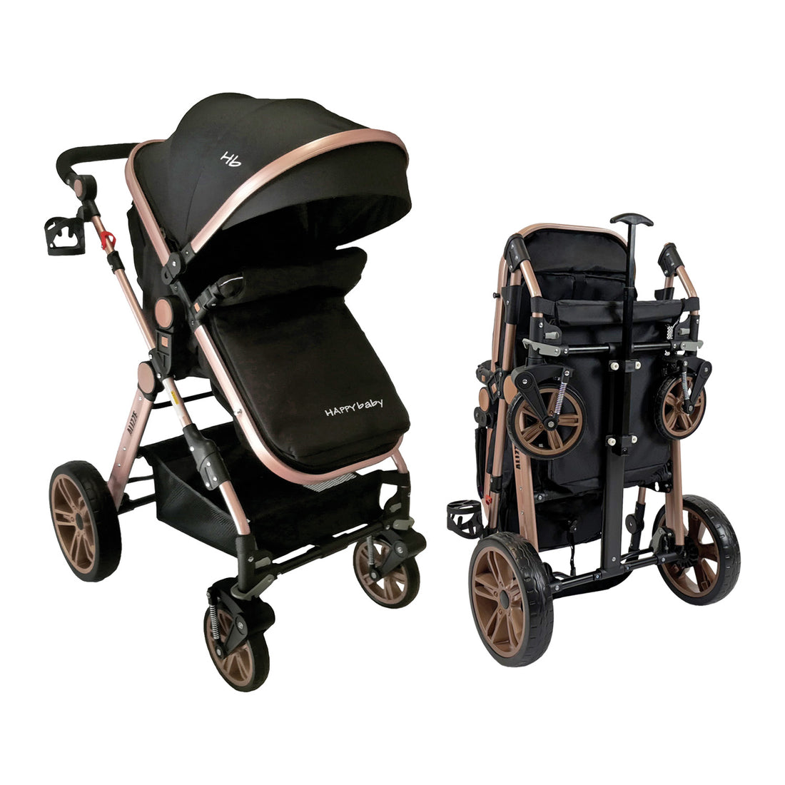 Coche Bebe Moises Alizze Happy Baby Negro