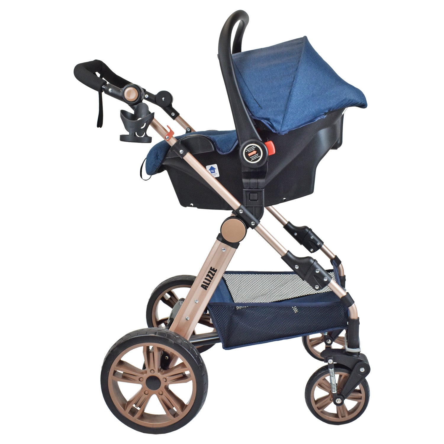Coche Bebe Moisés Alizze Happy Baby Azul