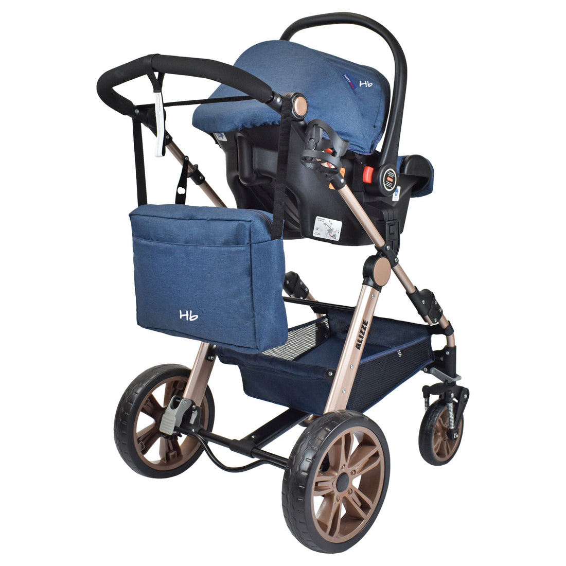 Coche Bebe Moisés Alizze Happy Baby Azul