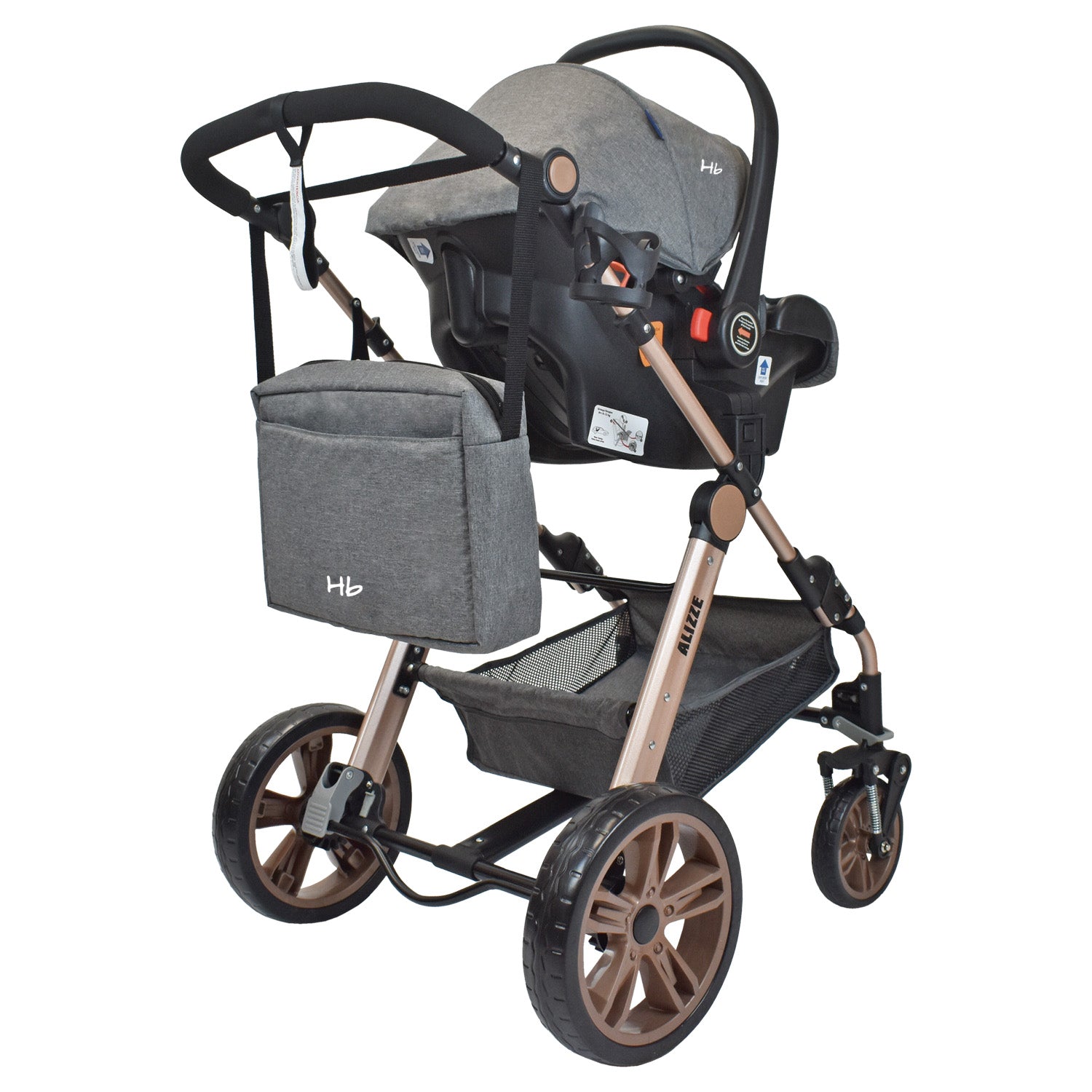 Coche Bebe Travel System  Alizze Happy Baby Gris