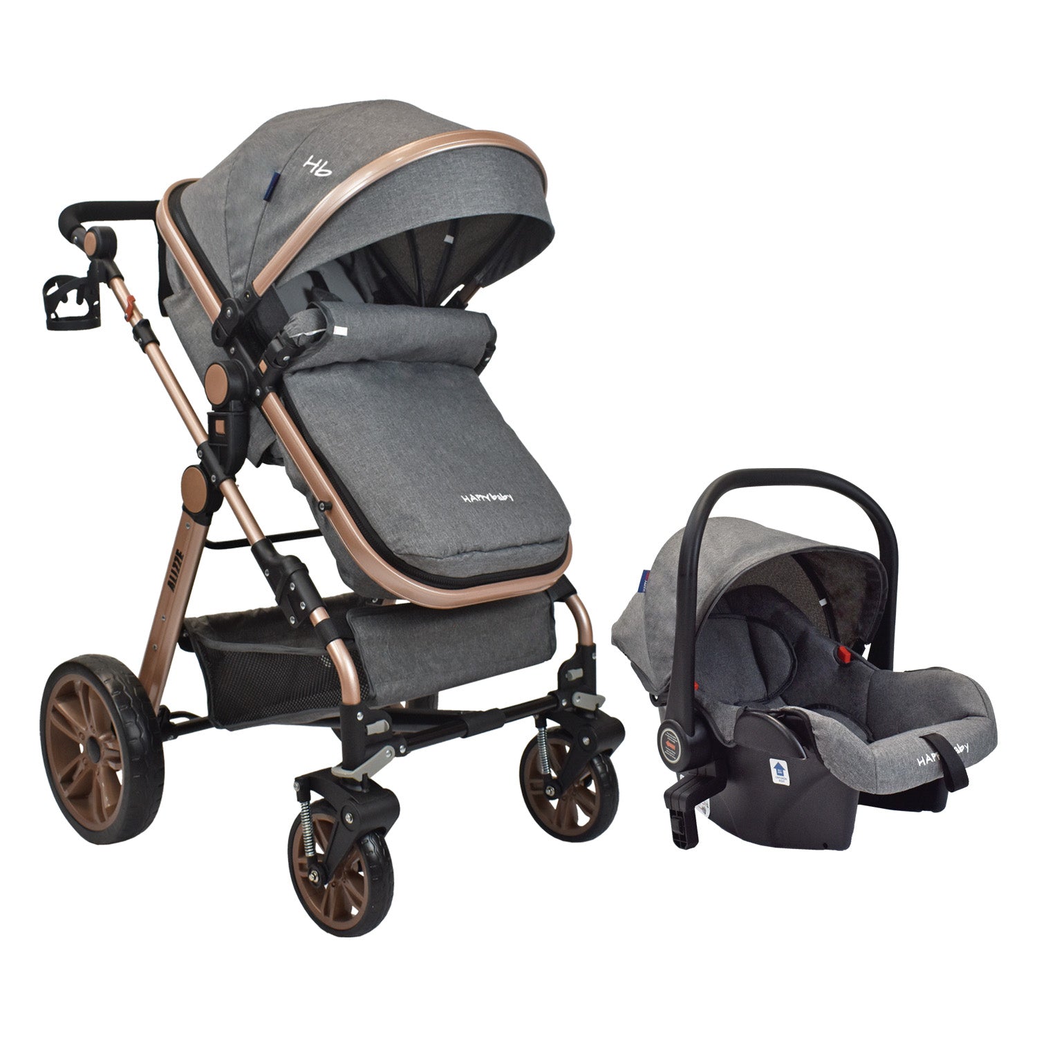 Coche Bebe Travel System  Alizze Happy Baby Gris