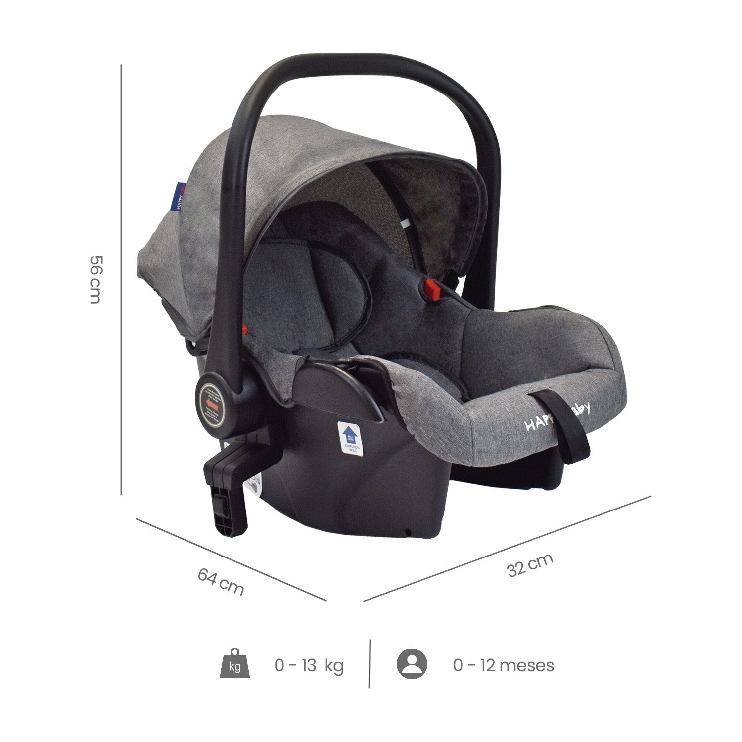 Coche Bebe Travel System  Alizze Happy Baby Gris