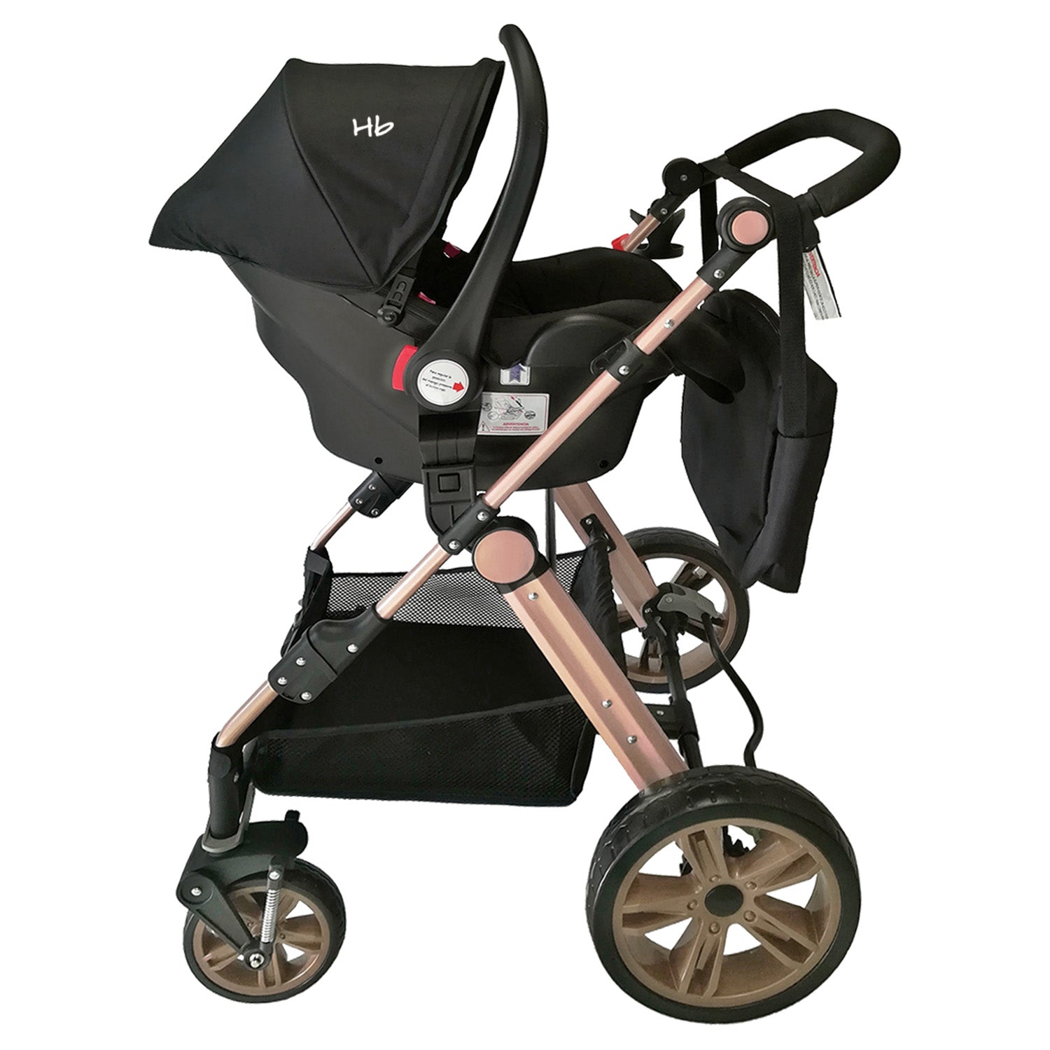 Coche Bebe Moises Alizze Happy Baby Negro con Portabebe