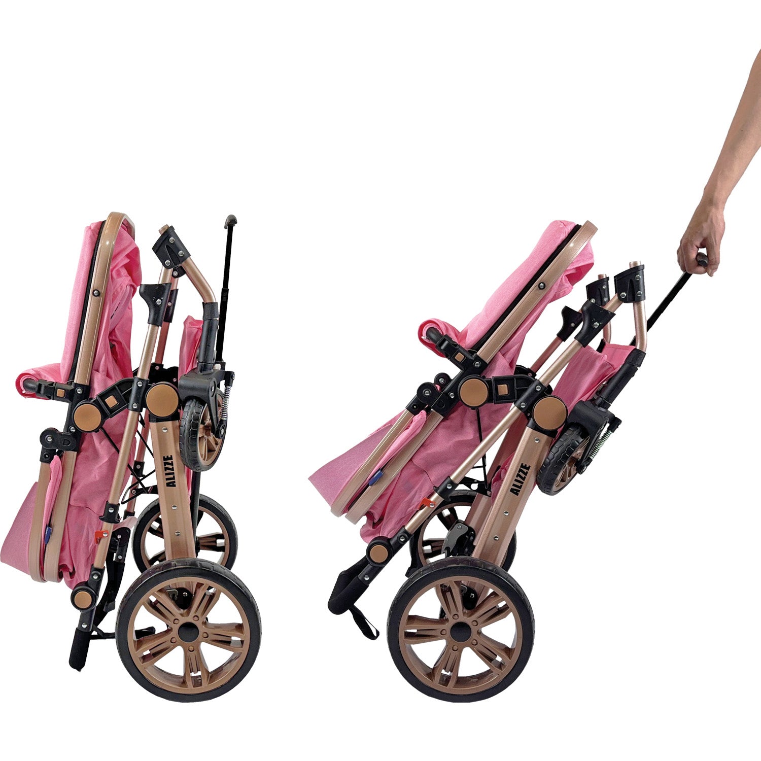 Coche Bebe Moisés Alizze Happy Baby Rosado