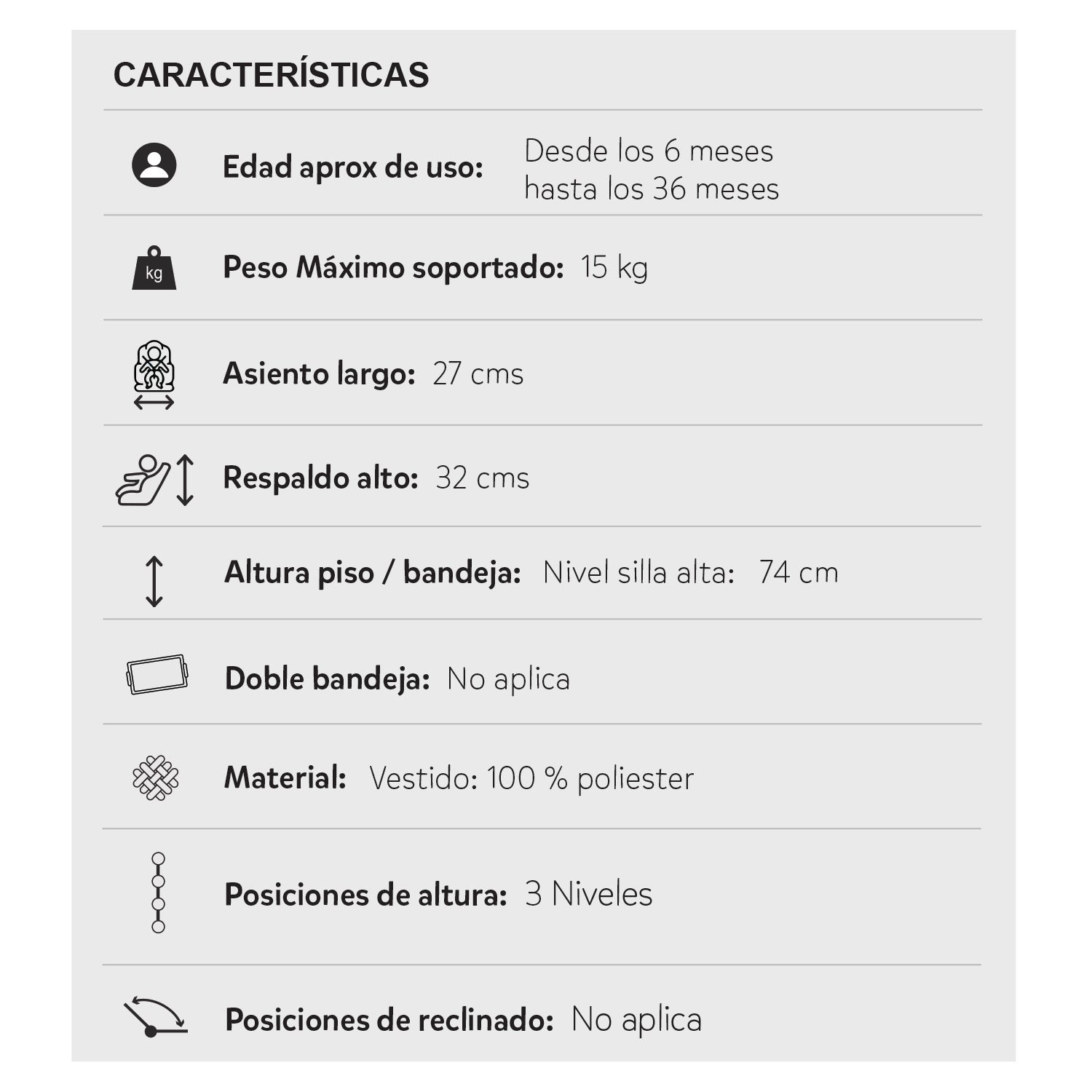 Silla Comedor Bebé 3 en1 Bony Priori Azul