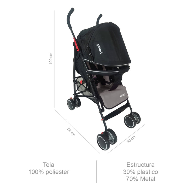 Coche Bebe Paseador Priori Véneto Gris